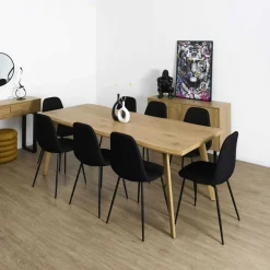 Home Deco Factory Table Extensible 6 à 8 Personnes Calypso marron - 210x90x76.5 cm
