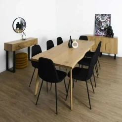 Home Deco Factory Table Extensible 6 à 8 Personnes Calypso marron - 210x90x76.5 cm