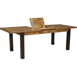 Discount Bois & Chiffons Table rectangulaire à rallonges manguier herods marron - 182x95x76 cm