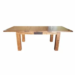 Bois & Chiffons Table rectangulaire en bois sculpté bicolore 200/280 Acacia Maya Naturel - 200x100x78 cm
