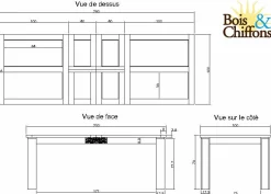 Bois & Chiffons Table rectangulaire en bois sculpté bicolore 200/280 Acacia Maya Naturel - 200x100x78 cm