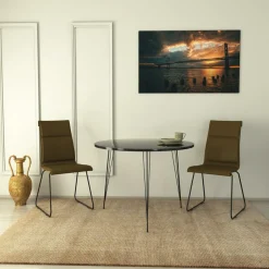 New Wooden Art Table sandalf noir/blanc - 90x75x90 cm