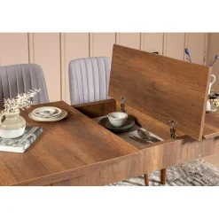 Outlet Wooden Art Table Vina 0701 noyer - 80x129x75cm