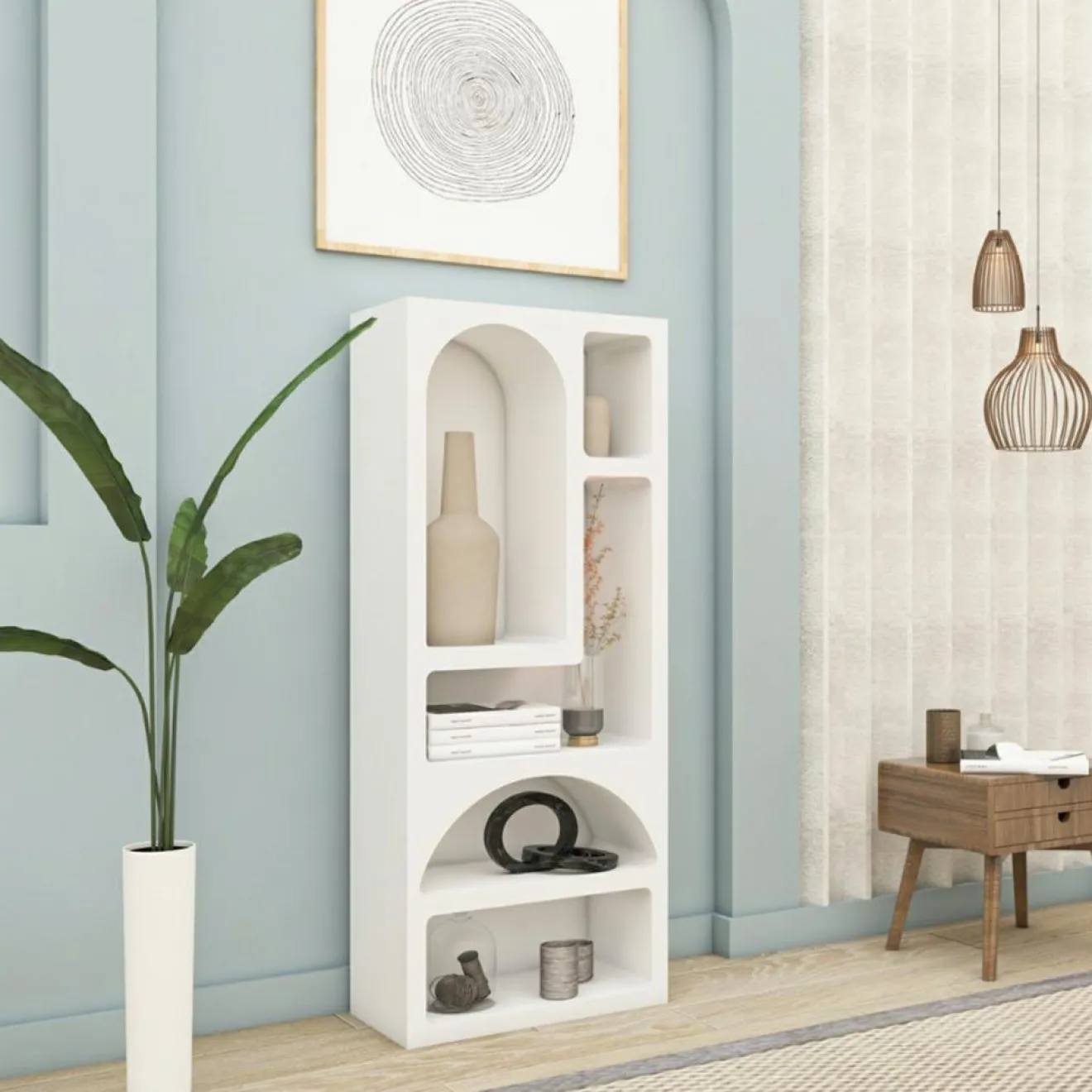 New Homitis Étagère à livres Vénus blanche - 60x150x32 cm