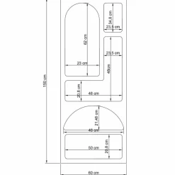 New Homitis Étagère à livres Vénus blanche - 60x150x32 cm
