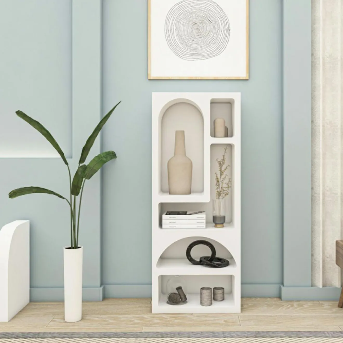 New Homitis Étagère à livres Vénus blanche - 60x150x32 cm