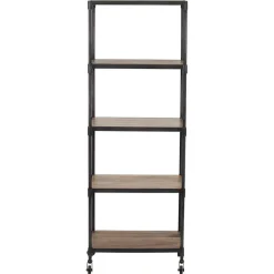 Best Bois & Chiffons Étagère à roulettes manguier carnac marron - 57x42x162 cm