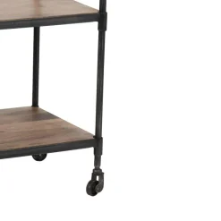 Best Bois & Chiffons Étagère à roulettes manguier carnac marron - 57x42x162 cm