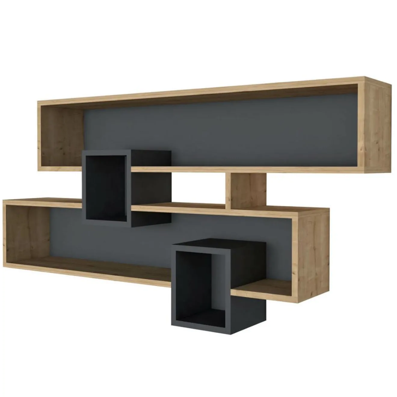 Sale Wooden Art Étagère Karen saphir/anthracite - 120x22x72.2 cm