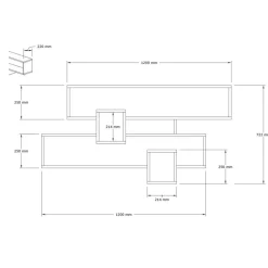 Sale Wooden Art Étagère Karen saphir/anthracite - 120x22x72.2 cm