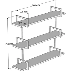 Hot Wooden Art Étagère murale Uras noyer - 90x76x22,5 cm