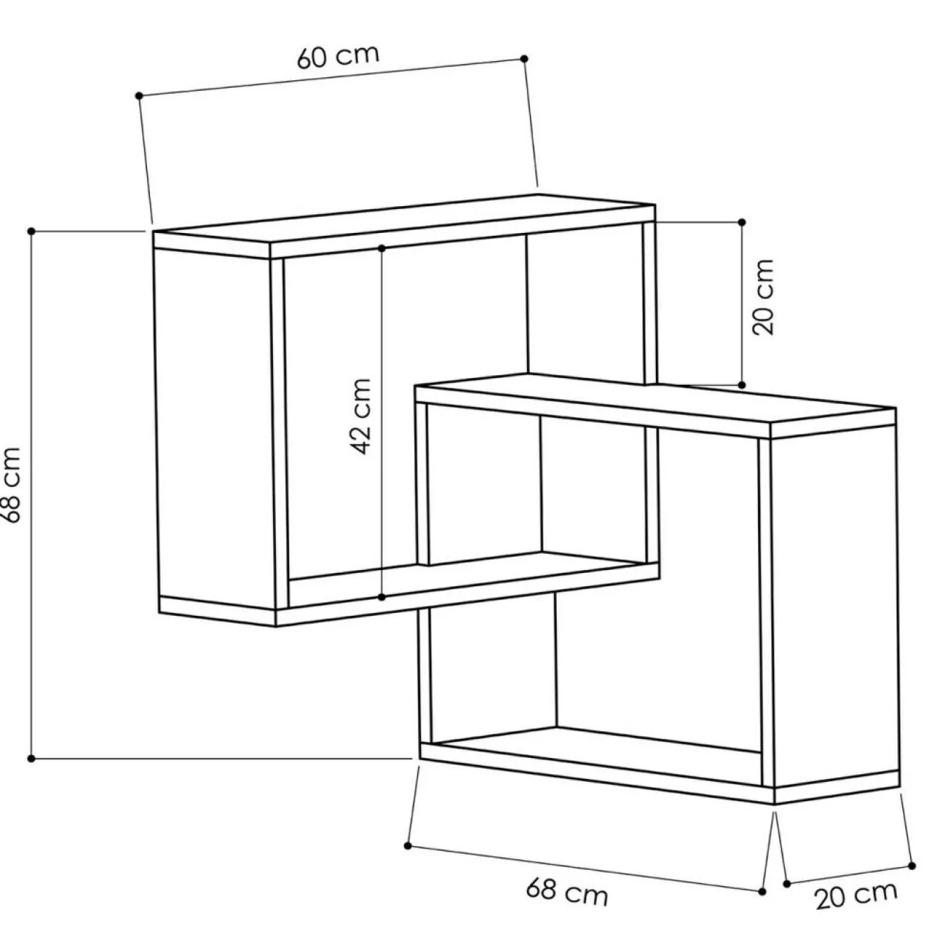 Sale Wooden Art Étagère ring naturelle - 68x68x60 cm