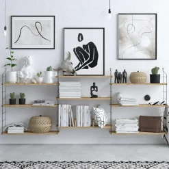 New Wooden Art Étagères Laba chêne - 85x216x20 cm