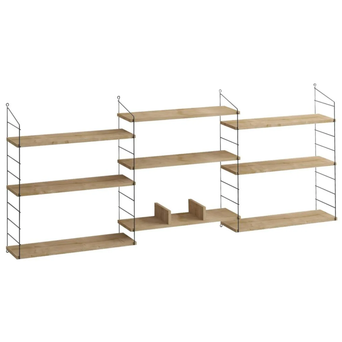 New Wooden Art Étagères Laba chêne - 85x216x20 cm