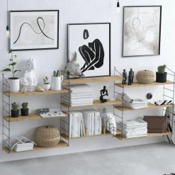 New Wooden Art Étagères Laba chêne - 85x216x20 cm