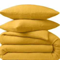 Outlet Baton Rouge Taie d'oreiller 100% Gaze de coton jaune