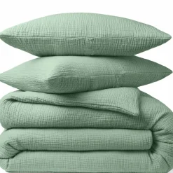 Baton Rouge Taie d'oreiller 100% Gaze de coton verte