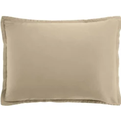 Baton Rouge Taie d'oreiller avec volant satin de coton lavé beige