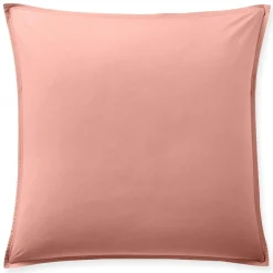 Hot Baton Rouge Taie d'oreiller avec volant en percale de coton lavé rose poudré