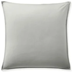 New Baton Rouge Taie d'oreiller avec volant en percale de coton lavé gris perle