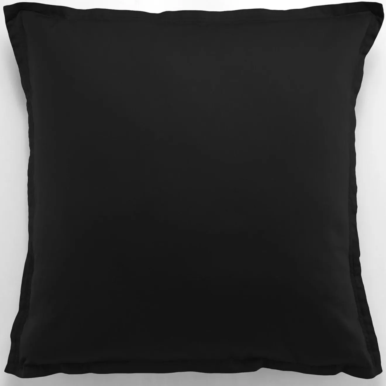 Baton Rouge Taie d'oreiller avec volant satin de coton lavé noire