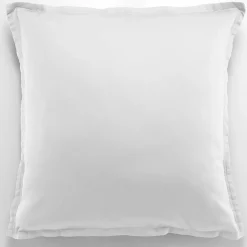Baton Rouge Taie d'oreiller avec volant satin de coton lavé blanche
