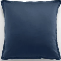 New Baton Rouge Taie d'oreiller avec volant satin de coton lavé bleue