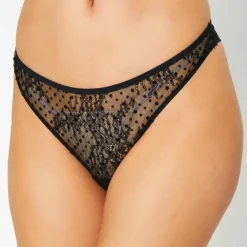 Femme Huit Tanga Flock noir