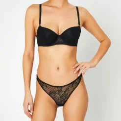 Femme Huit Tanga Flock noir