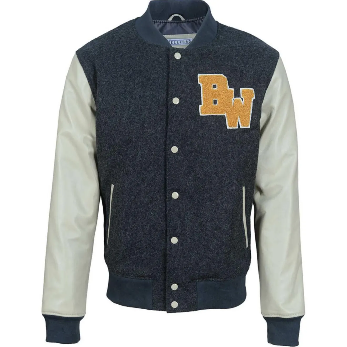 Homme Blue Wellford Teddy en Laine & Cuir Char gris anthracite