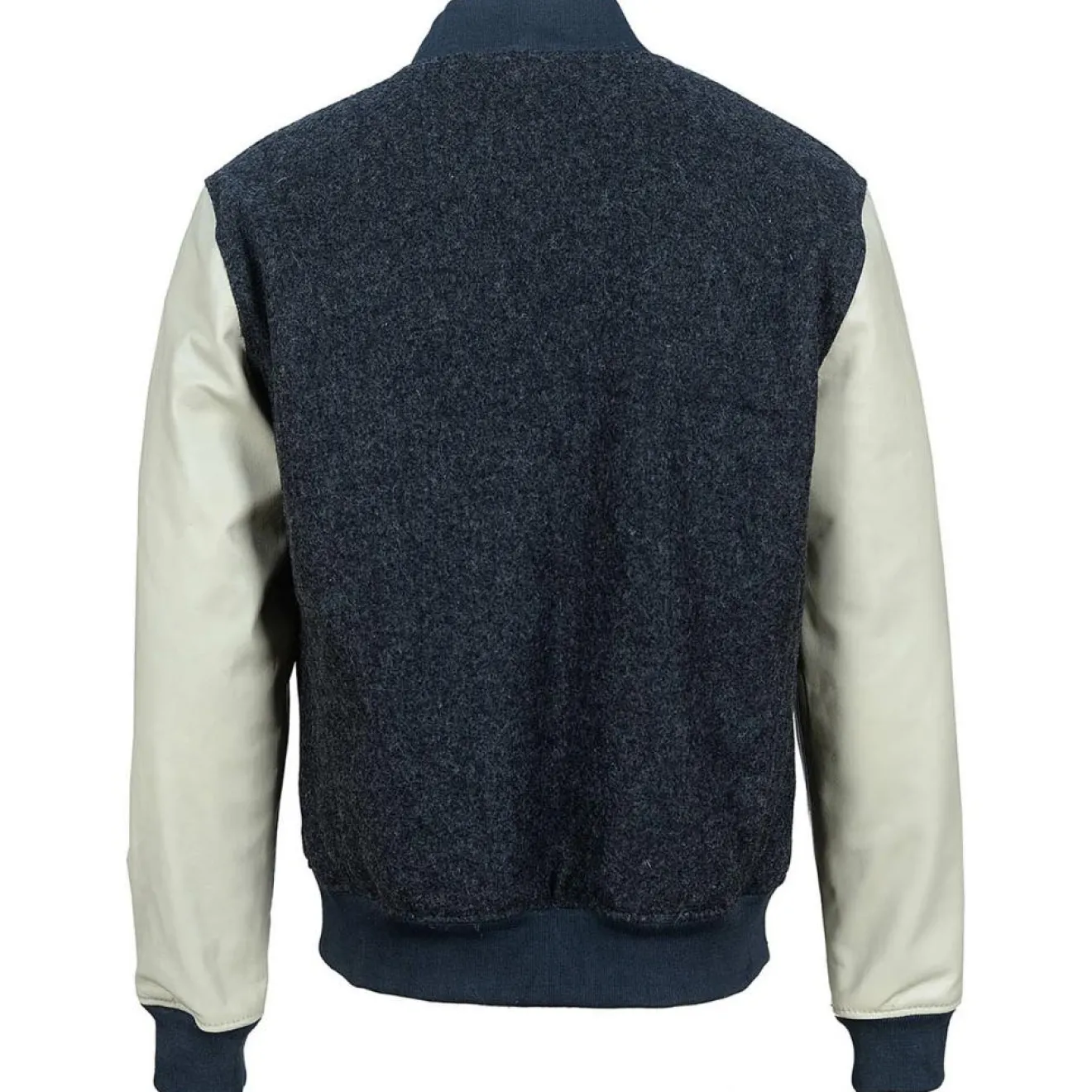 Homme Blue Wellford Teddy en Laine & Cuir Char gris anthracite