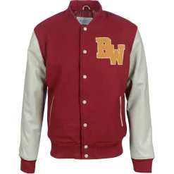 New Blue Wellford Teddy en Laine & Cuir Char rouge