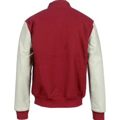 New Blue Wellford Teddy en Laine & Cuir Char rouge