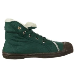 Enfant Bensimon Tennis montantes Mid Fourrées lacets vertes