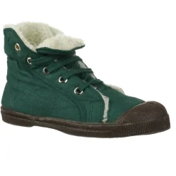 Enfant Bensimon Tennis montantes Mid Fourrées lacets vertes