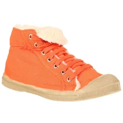 Best Bensimon Tennis montantes Mid Fourrées lacets orange/beige