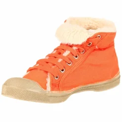 Best Bensimon Tennis montantes Mid Fourrées lacets orange/beige
