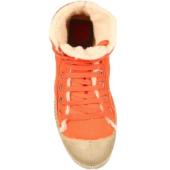Best Bensimon Tennis montantes Mid Fourrées lacets orange/beige