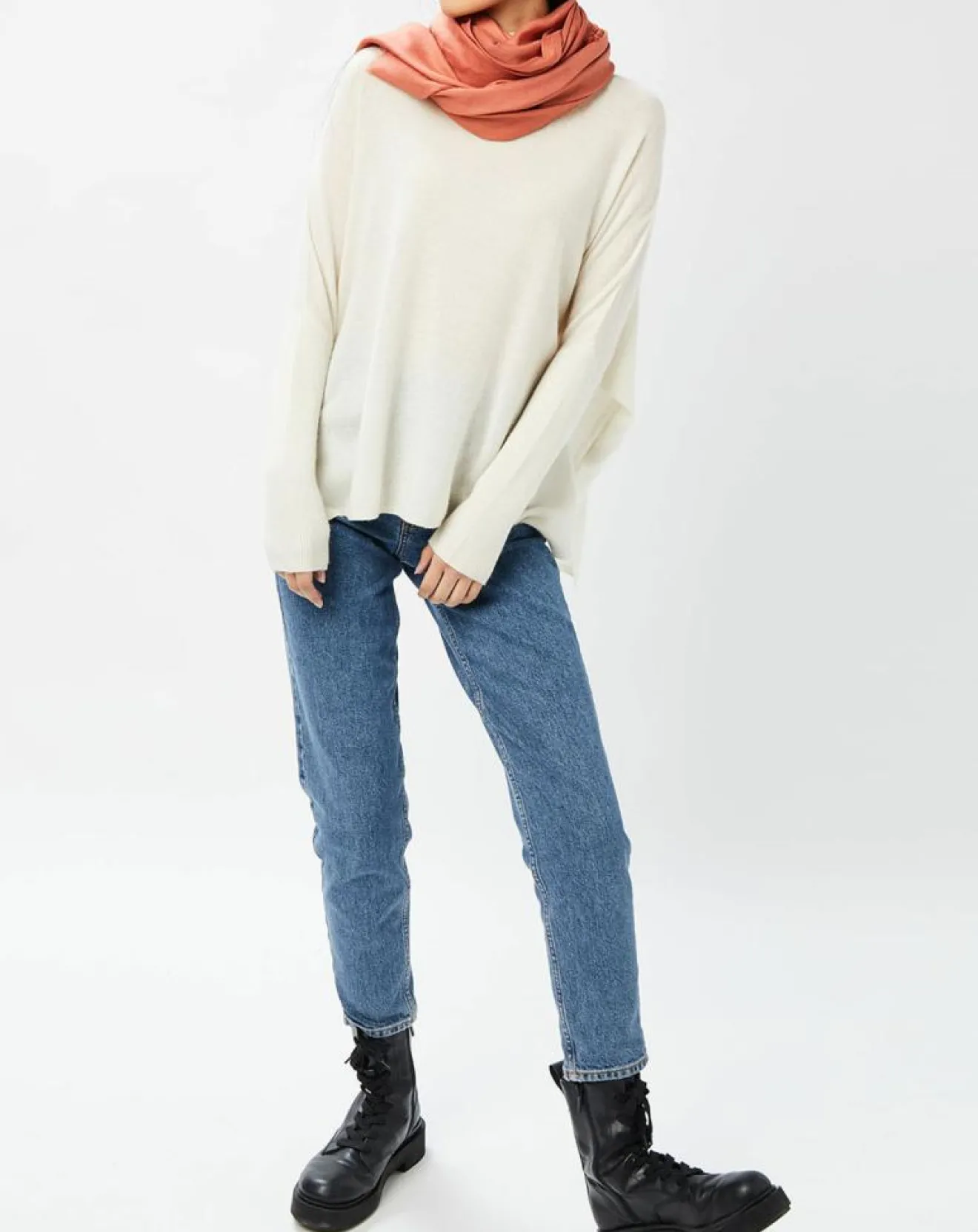 Online Galeries Lafayette Étole Ecovero Af Swaggy F orange - 180x65 cm