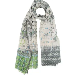 Femme Petrusse Étole Posture en Coton & Lin blanche - 70x200 cm