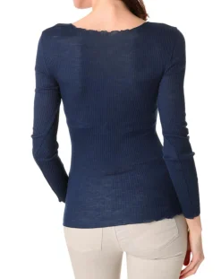 Femme Mare Top Cécile en Laine & Soie bleu