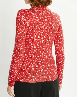 Online Scotch & Soda Top col montant imprimé floral rouge