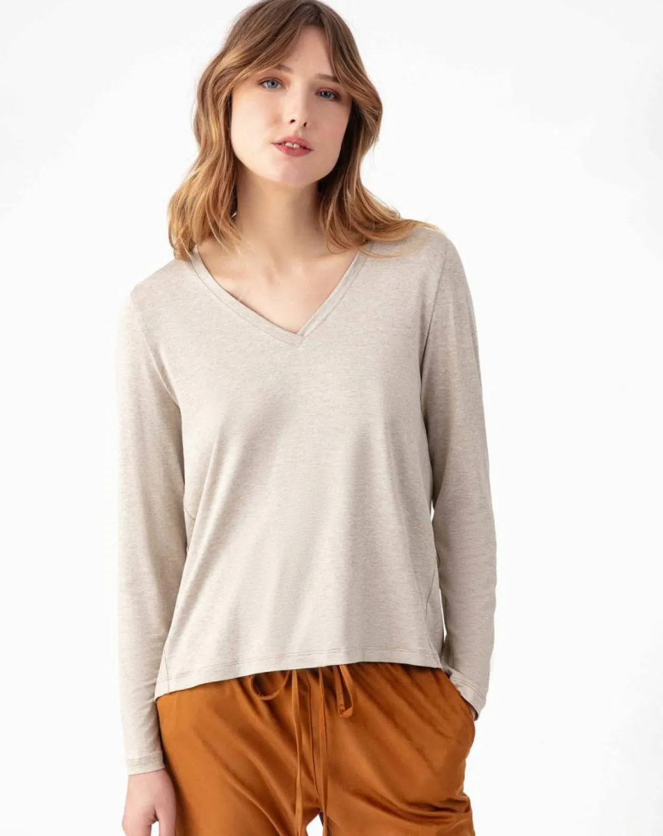 Best Indies Top Cornelia chine beige
