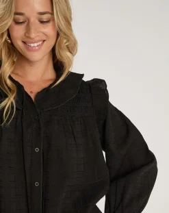 Outlet See u Soon Top en Coton & Lin Inaya noir