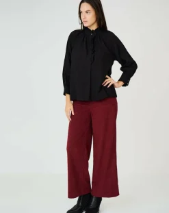 Femme See u Soon Top en Coton & Lin Sarra noir