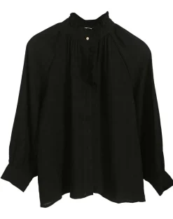 Femme See u Soon Top en Coton & Lin Sarra noir