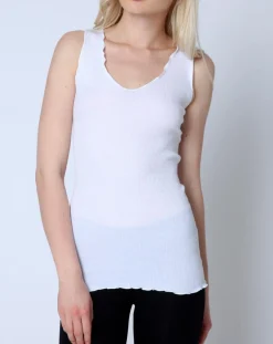 Online Mare Top en Coton larges bretelles blanc