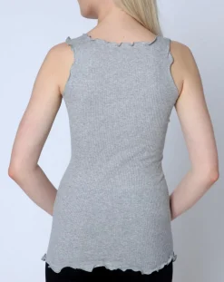 Femme Mare Top en Coton larges bretelles gris