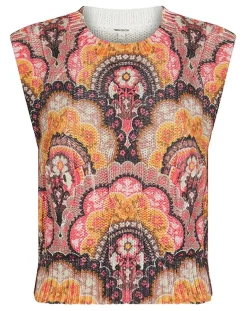 Outlet Manoush Top en maille Fall Torsade imprimé rose/multicolore