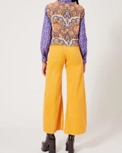 Hot Manoush Top en maille Fall Torsade imprimé violet/multicolore